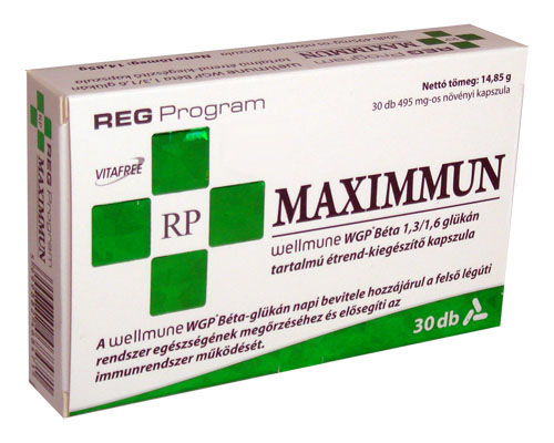 Maximmun WGP Beta 1,3/1,6 Glucan tartalmú étrend-kiegészítő, 30 db kapszula